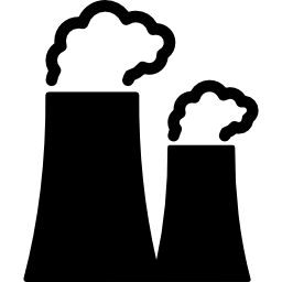 cheminées de centrales nucléaires Icône