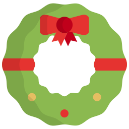 Christmas wreath icon