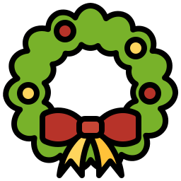 Christmas wreath icon