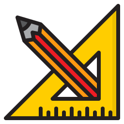 Pencil and ruler icon