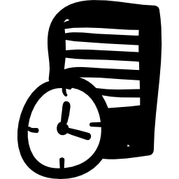 Text document and clock icon