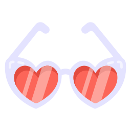 Heart glasses icon