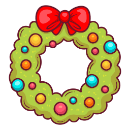 Christmas wreath sticker