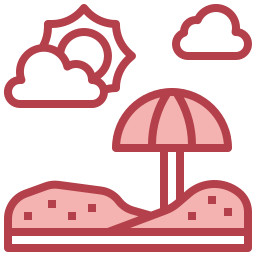 Beach umbrella icon