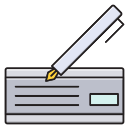 Bank check icon