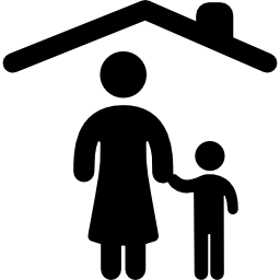 Woman and child holding hands icon