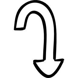 Curved downward arrow icon