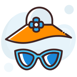 Hat and glasses icon