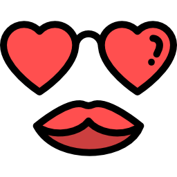 Heart glasses icon