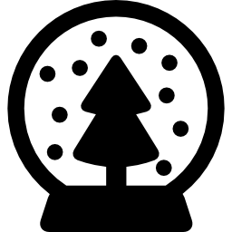 Crystal ball with a tree and snow icon