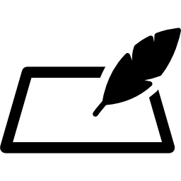 Quill and piece of paper icon