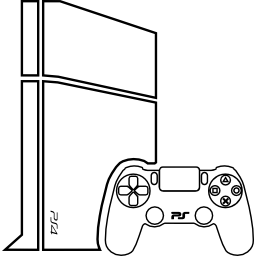 console de videogame com gamepad Ícone