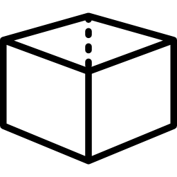 Cardboard box without a lid icon