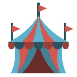 Circus tent icon