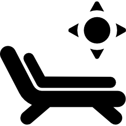 Deck chairs and sun icon