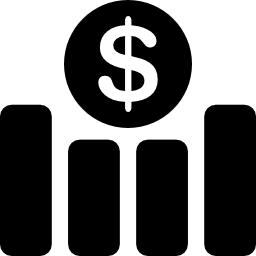 balkendiagramm mit dollarzeichen icon