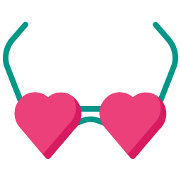 Heart glasses icon