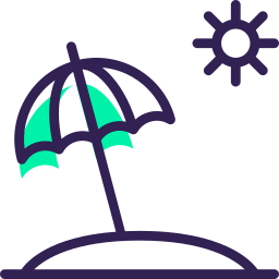 Sun umbrella icon