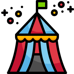 Circus tent icon