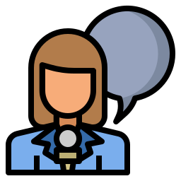 Female reporter icon