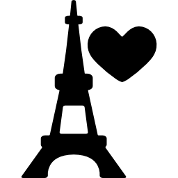 Eiffel Tower with heart icon