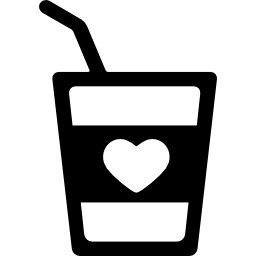 Plastic cup with heart icon