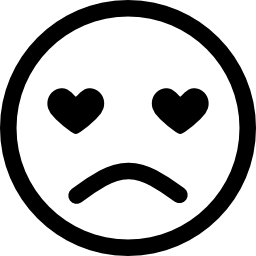 Sad love emoticon icon