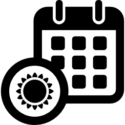 sonnensymbol auf kalender icon