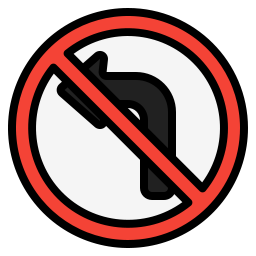 No turn left icon