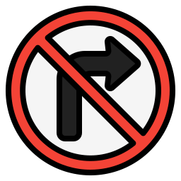 No turn right icon