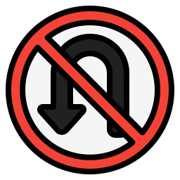 No u turn icon