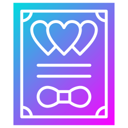 Wedding certificate icon