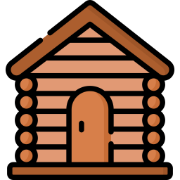 Wooden house icon