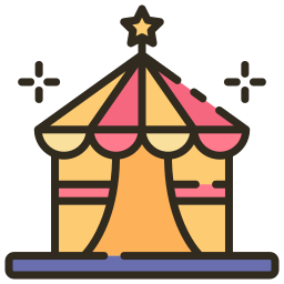 Circus tent icon