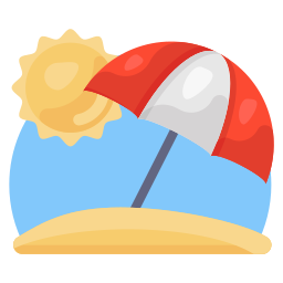 Sun umbrella icon