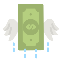 Flying money icon