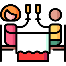 Romantic dinner icon