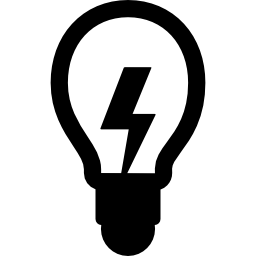 bulb with bolt icon