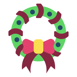 Christmas wreath icon