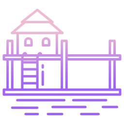 Stilt house icon