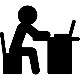 student arbeitet am schreibtisch icon