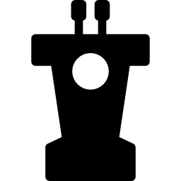 tribüne mit zwei mikrofonen icon