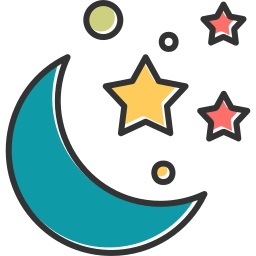 Moon and stars icon