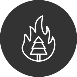 Burning tree icon