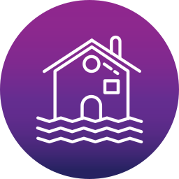 Flooded house icon