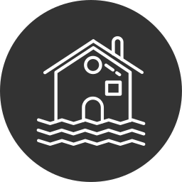 Flooded house icon