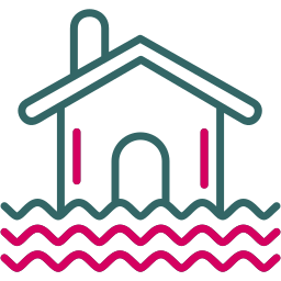 Flooded house icon