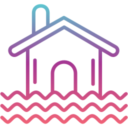 Flooded house icon