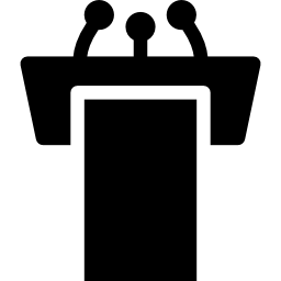 podium mit mikrofonen icon