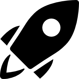 Cute rocket launching icon